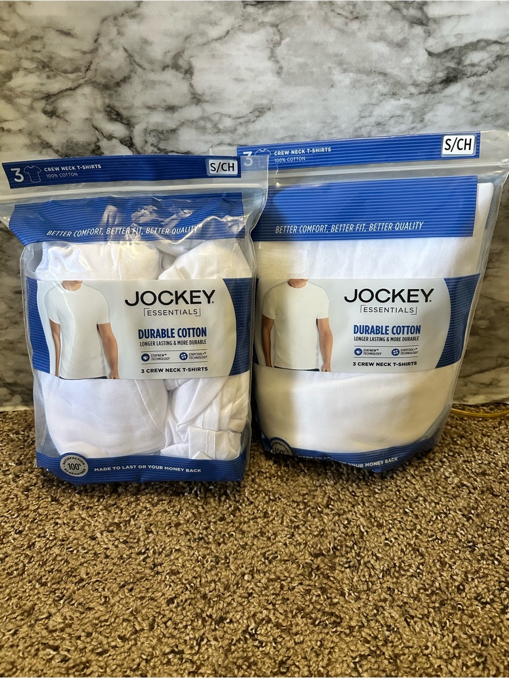 Jockey White Crew Neck Undershirts - 6 Pack (2 x 3-Pack)